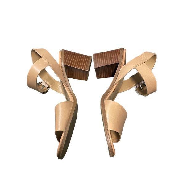 Franco Sarto Shoes - Franco Sarto Leather Black Heel Sandals Sz 9.5